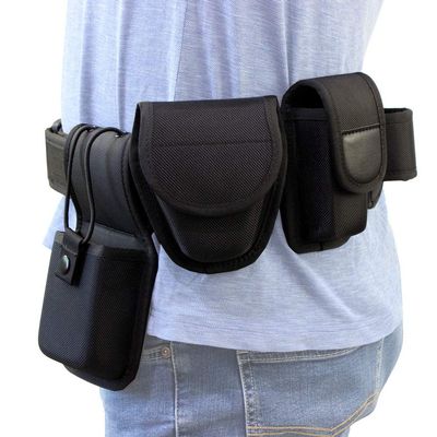 ROCOTACTICAL 5-in-1 Police Duty Web Belt Kit with Duty Belt, Universal Radio Pouch, Handcuff Case, MK3 Pouch &Light Holder, Security Modular Law Enforcement Duty Belt with Pouches (Large 40"-44")