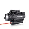 COSMOING Rail Mounted Pistol Red Laser Light Combo (Laser Sight Combo) & 600 Lumen Strobe Pistol Flashlight Rail Mount Gun Flashlight with Quick Release for Pistols Handguns,Gun Light,Pistol,Rifles view 1