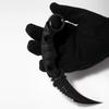 KIASLORE Camping EDC Tools Outdoor Survival Claw Tactical Teeth Knife Double Edged Sharp Fixed Blade Karambit Back Serrated Edge Blade G10 Handle with Sheath (Black Stonewashed - Leather Sheath) view 3