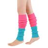 American Trends Leg Warmers for Women Girls 80s Ribbed Leg Warmer for Neon Party Knitted Fall Winter Sports Socks (one size, 1 Pack Rose & Blue) view 1
