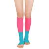 American Trends Leg Warmers for Women Girls 80s Ribbed Leg Warmer for Neon Party Knitted Fall Winter Sports Socks (one size, 1 Pack Rose & Blue) view 4