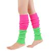 American Trends Leg Warmers for Women Girls 80s Ribbed Leg Warmer for Neon Party Knitted Fall Winter Sports Socks (one size, 1 Pack Rose & Green) view 1