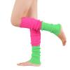 American Trends Leg Warmers for Women Girls 80s Ribbed Leg Warmer for Neon Party Knitted Fall Winter Sports Socks (one size, 1 Pack Rose & Green) view 3