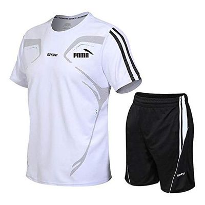 Summer Tracksuit Men Sweat Suit Fashion Casual Men's Sets Mens Clothes Quick Drying T Shirt Short Pants Brand Men's Sportsuits - Pn 02 - L