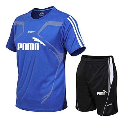 Summer Tracksuit Men Sweat Suit Fashion Casual Men's Sets Mens Clothes Quick Drying T Shirt Short Pants Brand Men's Sportsuits - Photo Color 20 - L