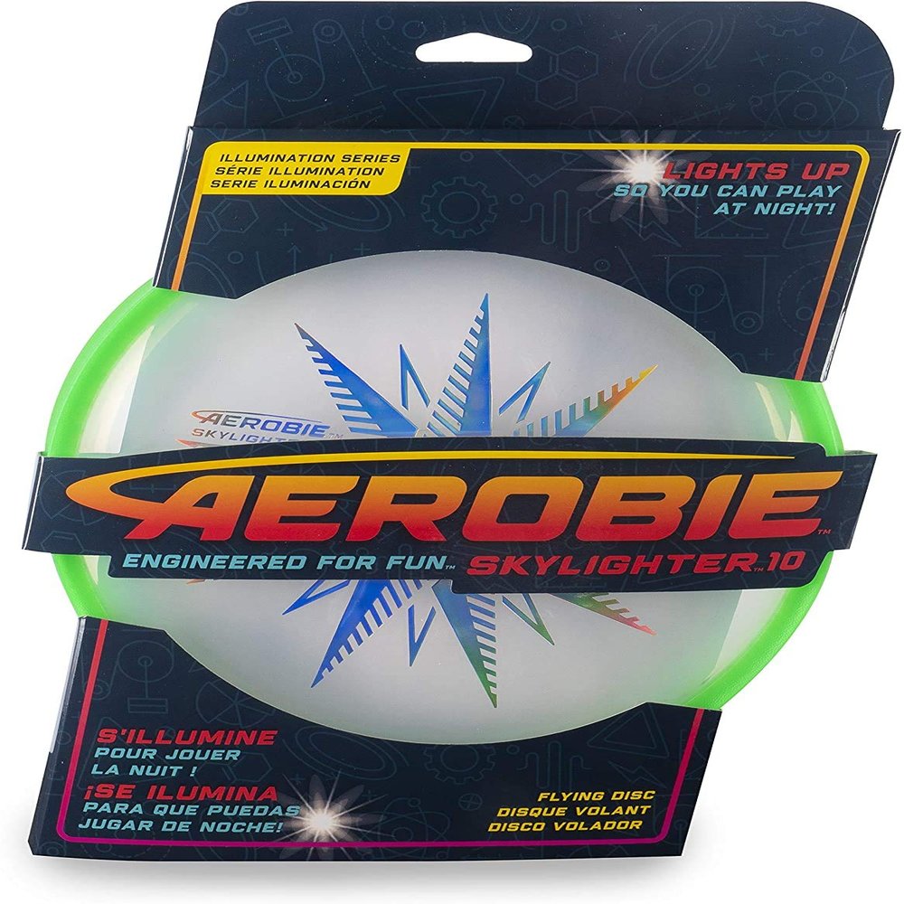 Aerobie Skylighter 10 Ultimate Flying Disc w/Super Bright Long Lasting LEDs (Green)