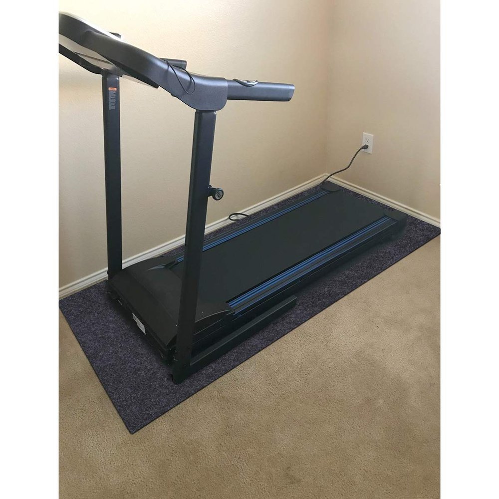 Fitness Equipment Mats, Absorbent/Waterproof Protects Exercise Equipment and FloorProtective Flooring Under Elliptical Machine mat, Indoor Treadmill MatWashable (24" x 66")