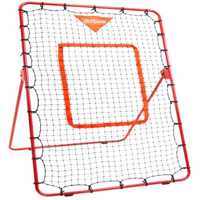 GoSports 6 x 3.5 ft Baseball & Softball Pitching and Fielding Rebounder Trainer - Adjustable Angle Pitch Back Return Net - Practice Grounders, Pop Flies, Line Drives