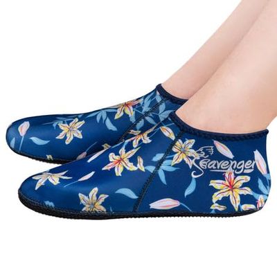Seavenger Zephyr 3mm Neoprene Dive Socks (Dark Floral, L)