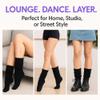 AWS/American Made 6 Pairs Cotton Slouch Knee Socks Shoe Size 5 to 10 (Black) view 4