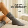 AWS/American Made 6 Pairs Cotton Slouch Knee Socks Shoe Size 5 to 10 (Gray) view 2