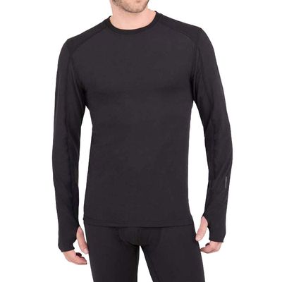 Terramar Men's Thermolator Long Sleeve Crew Top (Black/Small)