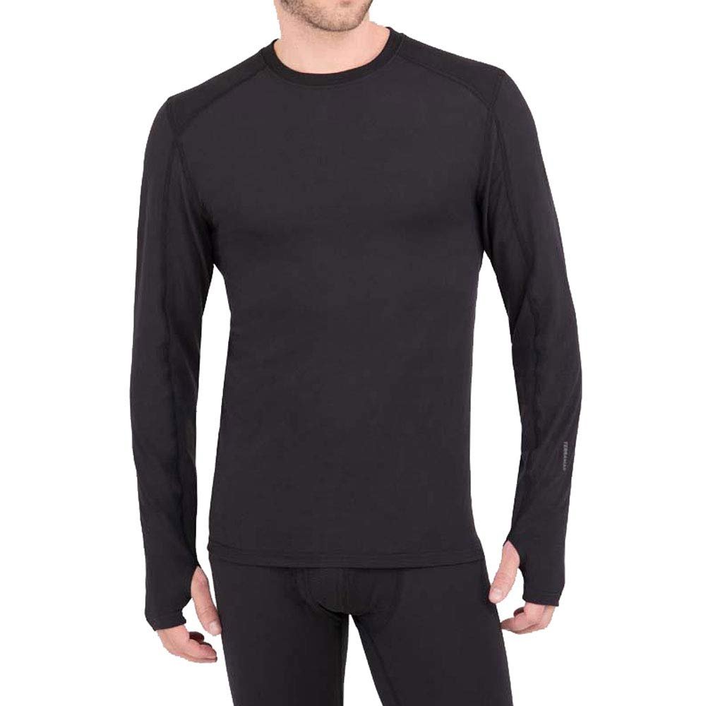 Terramar Men's Thermolator Long Sleeve Crew Top (Black/Small)