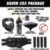 Maddog JT Stealth Paintball Gun Marker and Accessory Starter Package [CO2] | Silver Kit - Marker, 20oz CO2 Tank, Mask, Hopper, 4+1 Harness, & (4) Pods view 2