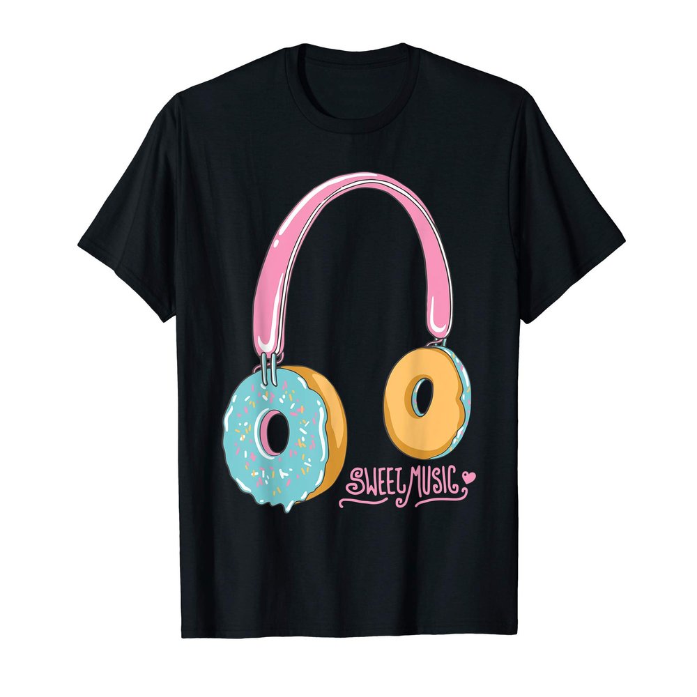 Funny Sweet Music Headphones Donuts For Music & Donut Lover T-Shirt
