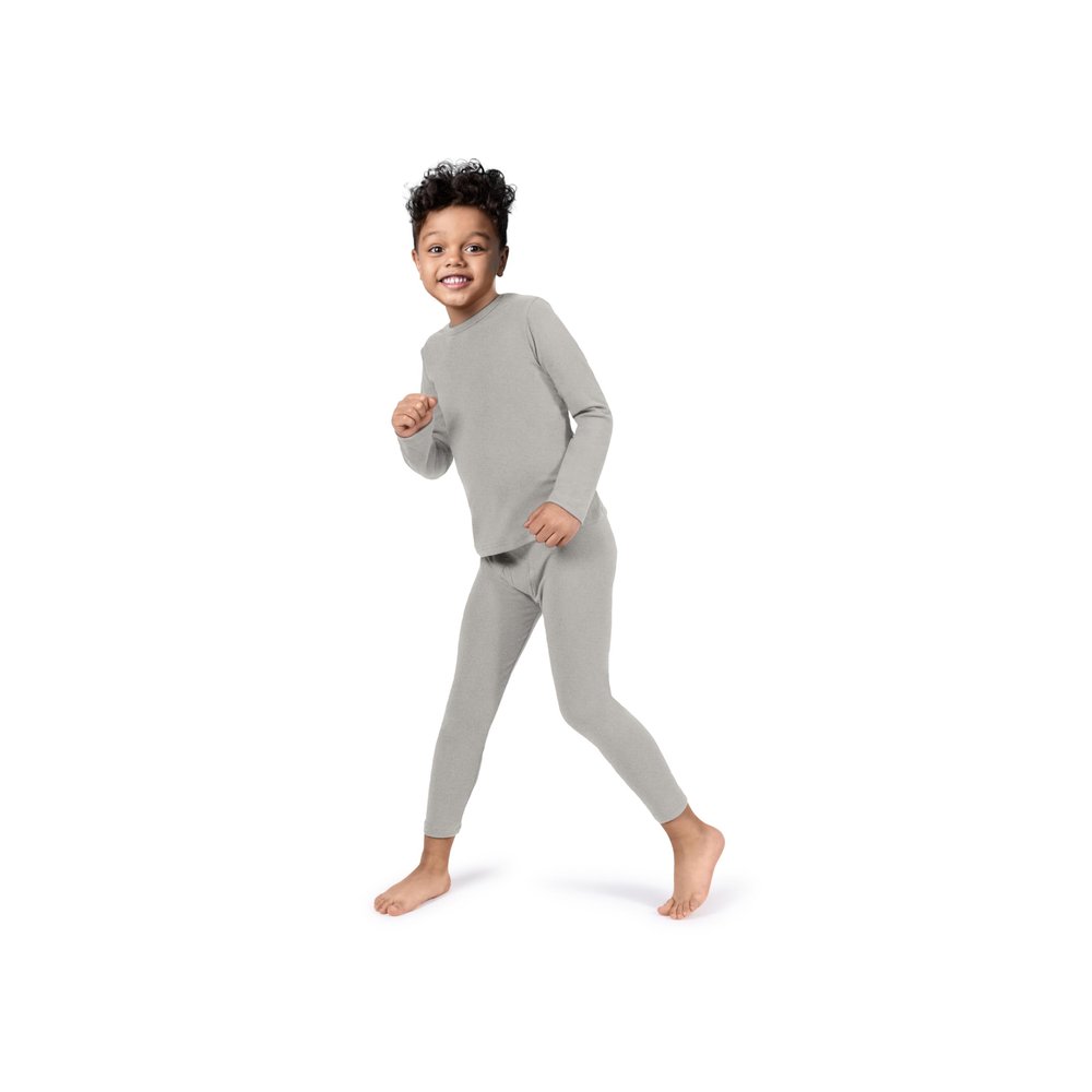 Rocky Thermal Underwear Kids, Boys Thermal Underwear Set Long Johns Thermals Kids Base Layer kid thermals top bottom set Boys Winter Clothes Shirt & Pants, Ski/Extreme Cold (Heather Grey, X-Small)