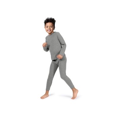 Rocky Thermal Underwear Kids, Boys Thermal Underwear Set Long Johns Thermals Kids Base Layer kid thermals top bottom set Boys Winter Clothes Shirt & Pants, Ski/Extreme Cold (Melange Grey, Medium)