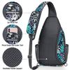 G4Free Sling Bag RFID Blocking Sling Backpack Crossbody Chest Bag Daypack for Hiking Travel(Blue Leaf) view 2