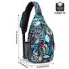 G4Free Sling Bag RFID Blocking Sling Backpack Crossbody Chest Bag Daypack for Hiking Travel(Blue Leaf) view 4