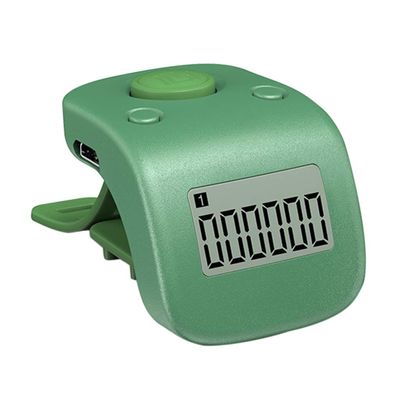 KANGneei Finger Counter,Mini Rechargeable Digital LCD Electronic Finger Ring Hand Tally Counter Six/6 Digit Buddha Beads/Prayer Counter Clicker Green