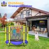 60" Trampoline for Kids, 5 FT Toddler Baby Trampoline with Safety Enclosure Net, Indoor or Outdoor Blue Small Trampolines with Basketball Hoop, Birthday Gifts for Kids, Gifts for Boy Age 3-8 view 4