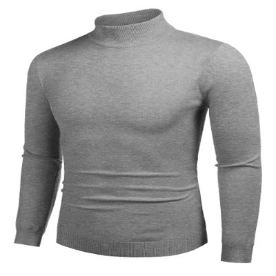 COOFANDY Men's Slim Fit Mock Turtleneck Pullover Sweater Casual Basic Knitted Thermal Sweaters Grey