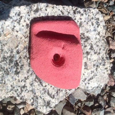 Ledge Polyurethane Bolt-On Rock Climbing Wall Hand Hold (Red)