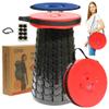 ALEVMOOM 2026 Upgraded XXL 19.7" Collapsible Stool with Cushion, 1000lbs Max Weight Heavy Duty Portable Telescoping Stool, Retractable Seat Folding Chair for Camping Fishing Hiking(Red-XXL) view 1
