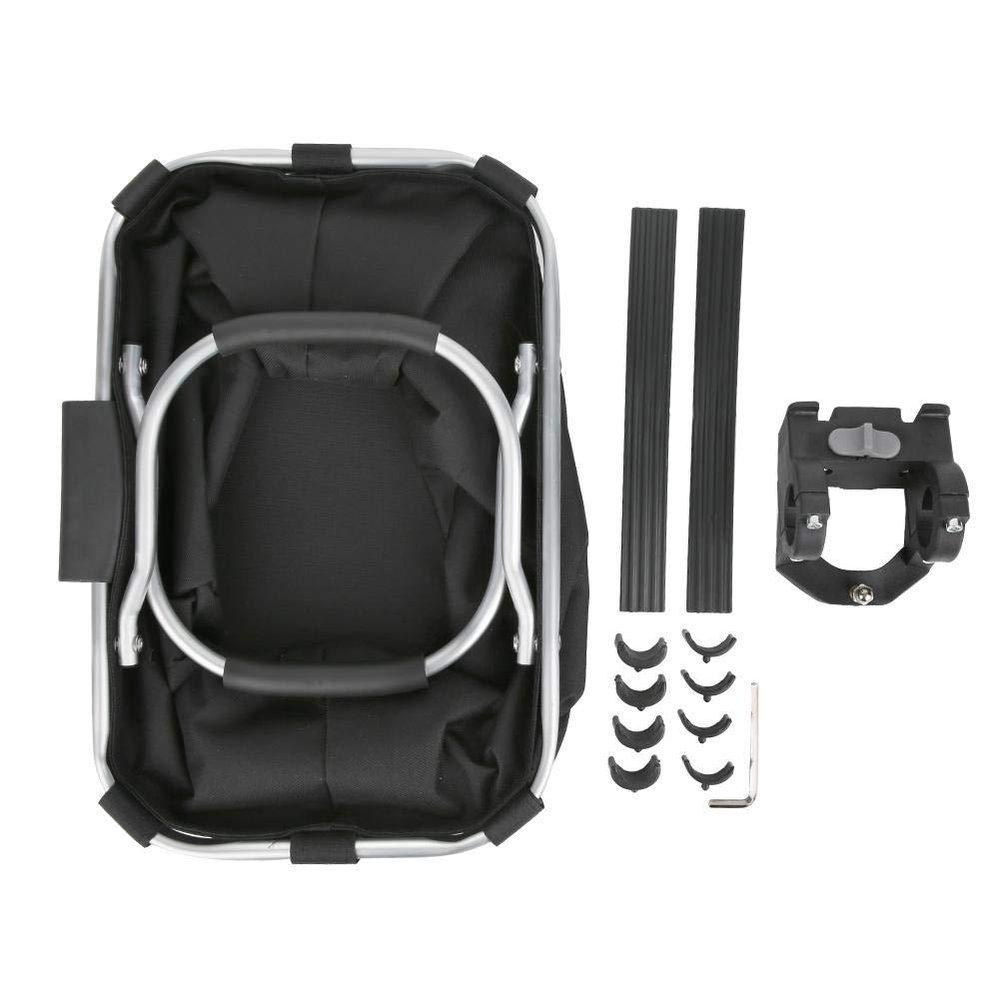 Basket, Metal Detachable Basket Handlebar Bag Cycling Carryings Mount Riding Pouch Cycle Front Baggage Bag