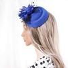 Acenail Fascinators Hats Women Flower Feather Church Pillbox Hat Vintage Funeral Dress Hats 50s Fancy Hats for Tea Party (US, Alpha, One Size, Medium, Blue) view 2