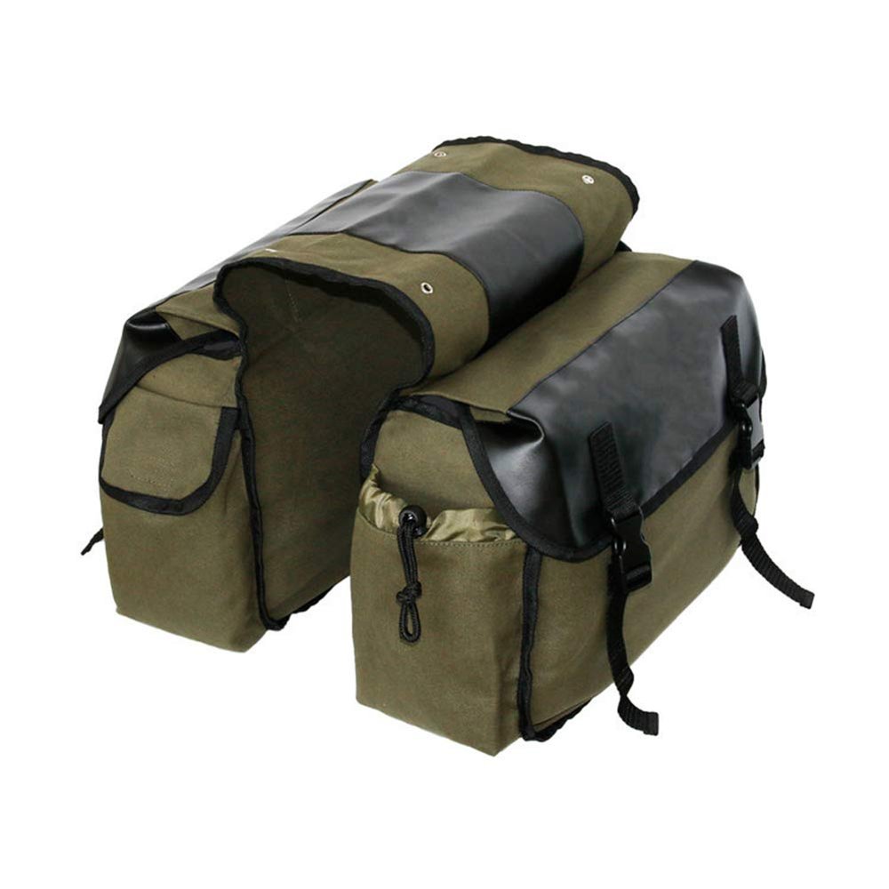 Zidetang Water-Resistant Bicycle Rear Seat Carrier Bag Panniers Bag Bike Rear Pack Frame Accessoriesr ArmyGreen