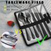 VANDBAO Portable Travel Utensils, Reusable Silverware with Case for Fixing Tableware, 9 Pieces Stainless Steel Stable Flatware Set, Camping Picnic Cutlery Set (Black Set) view 2