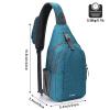 G4Free Sling Bag RFID Blocking Sling Backpack Crossbody Chest Bag Daypack for Hiking Travel(Teal Blue) view 3