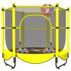 60" Trampoline for Kids, 5 FT Toddler Baby Trampoline with Safety Enclosure Net, Indoor or Outdoor Yellow Small Trampolines with Basketball Hoop, Birthday Gifts for Kids, Gifts for Boy Age 3-8 view 1