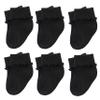 Xiyadun 6 Pairs Infant Baby Turn Cuff Ruffle Edge Ankle Black Socks Girls(3-9 Months, Ruffle Black) view 1