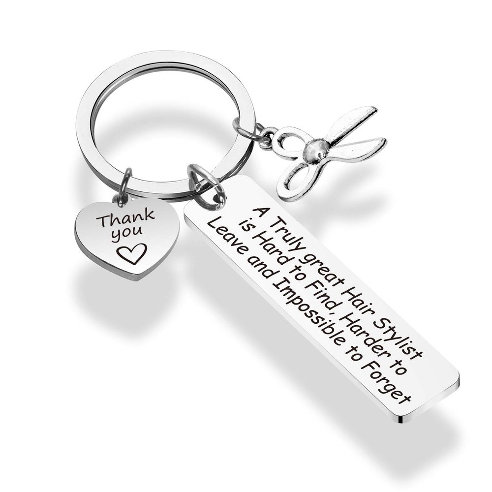 bosate HairStylist Thank You Gift A Truly Great Hair Stylist is Hard to Find Hairdresser Keychain Hair Stylist Appreciation Gift(Truly Great HairStylist KR)