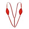 TSSOE Women One-piece Sheer Sling Shot Lingerie Y-back Mini Micro Thong Bikini Swimsuit Red One Size view 1