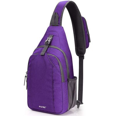 G4Free Sling Bag RFID Blocking Sling Backpack Crossbody Chest Bag Daypack for Hiking Travel(Purple)