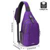 G4Free Sling Bag RFID Blocking Sling Backpack Crossbody Chest Bag Daypack for Hiking Travel(Purple) view 4