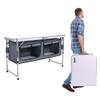 AHB Folding Camping Picnic Table with Storage Organizer, Portable Foldable Aluminum Lightweight Adjustable Camp Table for Outdoor, Camping view 1