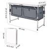 AHB Folding Camping Picnic Table with Storage Organizer, Portable Foldable Aluminum Lightweight Adjustable Camp Table for Outdoor, Camping view 3