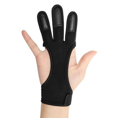 Coolrunner Archery Glove - Three Finger Leather Archery Protective Shooting Gloves for Kids, Protective Gear Accessories (L)