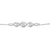Jewelili Sterling Silver 4MM and 5mm Round Created White Sapphire Bolo Bracelet view 3