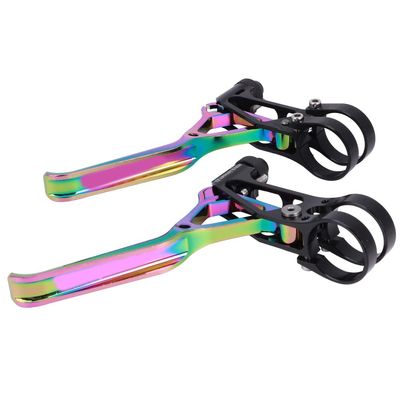 Keenso Bike Brake Levers, Ultralight Aluminum Alloy Oil Slick Brake Lever Cycling Accessory for Folding Road Bike/Mountain Bike (Electroplate Colorful) Bicycle and spare parts