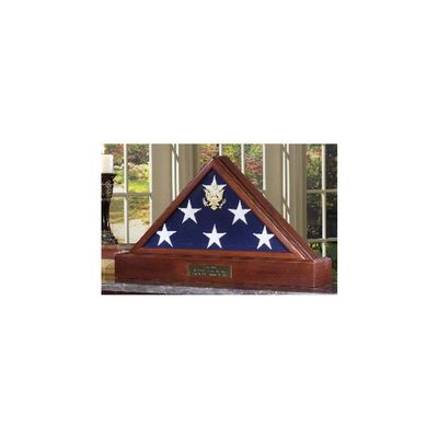 Large Flag Display case for 5 x 9.5 Flag - Burial Flag - Cherry Material.