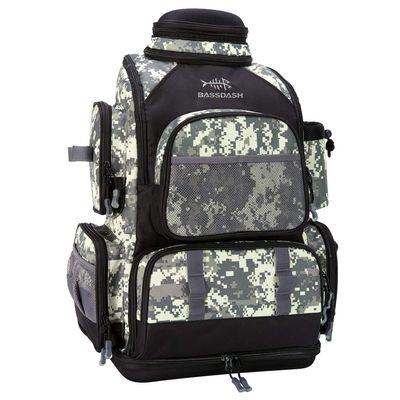 BASSDASH Fishing Tackle Backpack Water Resistant Tactical Bag Soft Tackle Box with Rod Holder and Protective Rain Cover