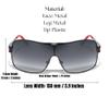 Khan Wrap Around Shield Aviator One Piece Gradient Lens Sunglasses (Black & Yellow Frame, Black Gradient Lens) view 3