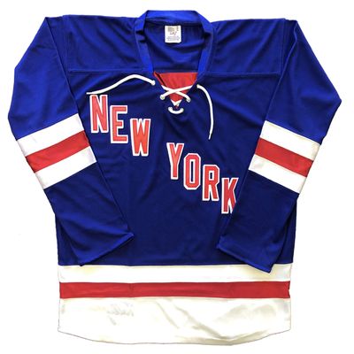 New York Jerseys - We Add Your Name and Number (Blue, Adult M)