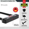 Burg Wchter Unisex's 1600HB Kit Gold Sold Secure Bicycle D Lock, Black, Medium-1.2M Cable view 2