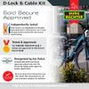 Burg Wchter Unisex's 1600HB Kit Gold Sold Secure Bicycle D Lock, Black, Medium-1.2M Cable view 3